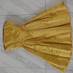 Vintage A Line Strapless Gown Gold